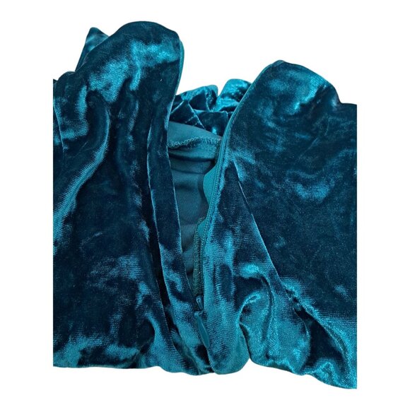 2 Velvet Rompers Urban Outfitters Silence Noise V-Neck Medium Tan Teal 90s Women - Picture 13 of 14